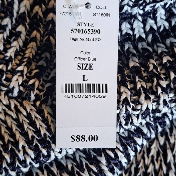 White house black market officer blue/white tank top sweater L NWT - Picture 4 of 5